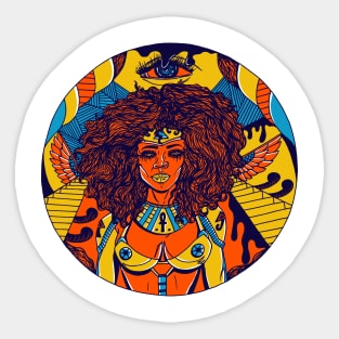 Orange Blue Kemet Warrior Sticker